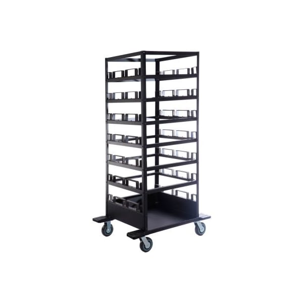 Queue Solutions Horizontal Stanchion Storage Cart, 21 Post Capacity STCART21H - main